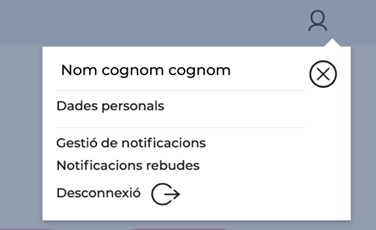 Menú de perfil